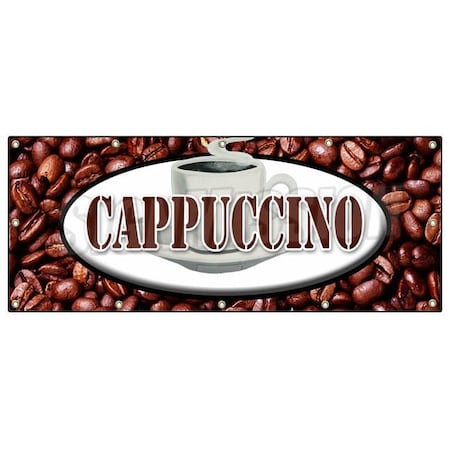Signmission CAPPUCCINOBANNER SIGN italian espresso milk hot foam coffee cream B-120 Cappuccino